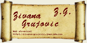 Živana Grujović vizit kartica